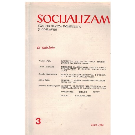 Sosijalizam - Časopis Saveza Komunista Jugoslav, mart 1964.je